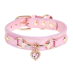 Wag Lab Color-Changing Rhinestone Heart Dog Collar