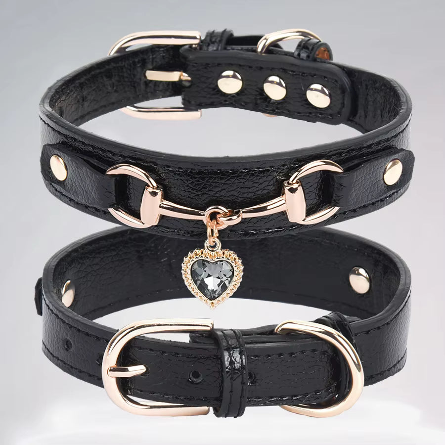 Wag Lab Color-Changing Rhinestone Heart Dog Collar