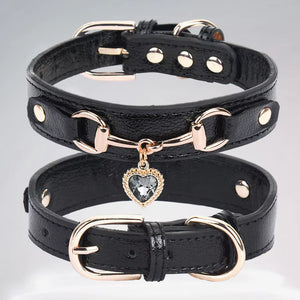Wag Lab Color-Changing Rhinestone Heart Dog Collar
